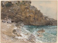 The Beach at Marina Piccola, Capri (1883) by Franz Skarbina.  
