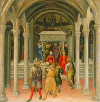 The Crippled and Sick Cured at the Tomb of Saint Nicholas (1425) by Gentile da Fabriano.  