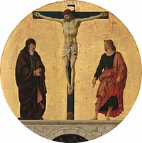 The Crucifixion (ca. 1473–1474) by Francesco del Cossa.  