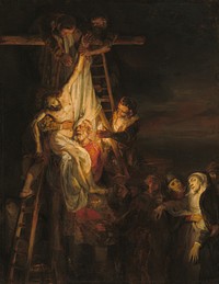 The Descent from the Cross (1650–1652) by Dutch 17th Century, Rembrandt van Rijn & Constantijn van Renesse.  