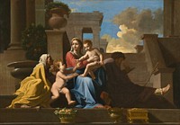 The Holy Family on the Steps (1648) by Anonymous Artist & Nicolas Poussin.  