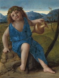 The Infant Bacchus, probably (1505–1510) by Giovanni Bellini.  