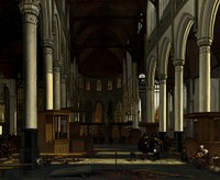The Interior of the Oude Kerk, Amsterdam (ca. 1660) by Emanuel de Witte.  
