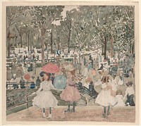 The Mall, Central Park (1900–1903) by Maurice Prendergast.  