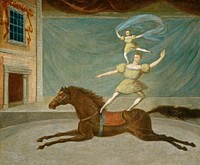 The Mounted Acrobats (ca. 1825) by American 19th Century.  