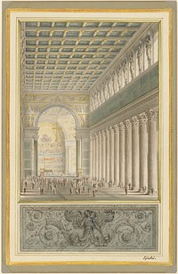 The Nave, Apse, and Crossing of a Cathedral for Berlin (1827) painting in high resolution by Karl Friedrich Schinkel. 