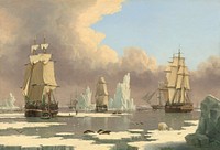 The Northern Whale Fishery: The "Swan" and "Isabella" (c. 1840) by John Ward of Hull.  