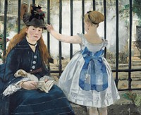 The Railway (1873) painting in high resolution by Edouard Manet.
