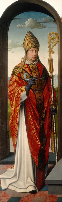 The Saint Anne Altarpiece: Saint Nicholas (ca. 1500–1520) by Gerard David & Netherlandish 15th/16th Century.  