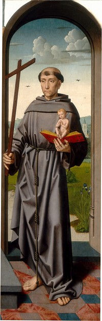 The Saint Anne Altarpiece: Saint Anthony of Padua (ca. 1500–1520) by Gerard David & Netherlandish 15th/16th Century.  