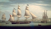 The Ship "Favorite" Maneuvering Off Greenock (1819) by Robert Salmon.  