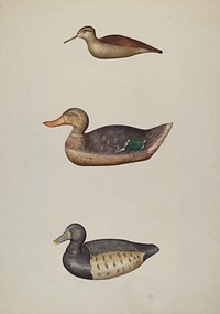 Three Decoy Ducks (c. 1937) by Harriette Gale.  