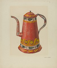 Toleware Tin Coffee Pot (ca.1938) by Harry Grossen.  