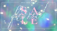 Holographic sale editable template vector 