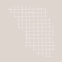 Aesthetic grid pattern, white doodle element vector