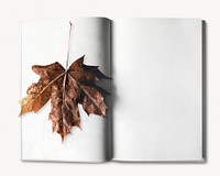 Maple leaf bookmark collage element  psd