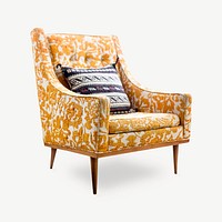 Yellow armchair isolated psd