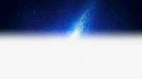 Blue galaxy computer wallpaper, white border background psd