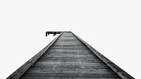 Wooden boardwalk desktop wallpaper, white isolated background psd