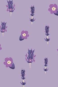 Purple lavender floral pattern vector background