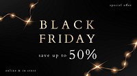Black Friday vector editable marketing posts with festive wired lights