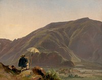 View of Bozen with a Painter (1837) by Jules Coignet.  