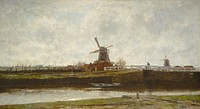 View of the Mill and Bridge on the Noordwest Buitensingel in The Hague (1873) by Jacob Maris.  