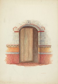 Wall Painting and Door (Interior) (1941) by Robert W.R. Taylor.  