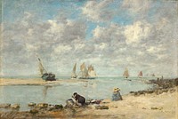 Washerwoman near Trouville (ca. 1872–1876) by Eugène Boudin.  