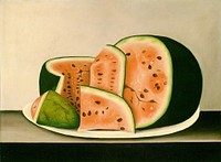 Watermelon on a Plate (mid 19th century) by American 19th Century.  