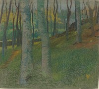 Wooded Landscape (ca. 1905) by Lucien Ott.  
