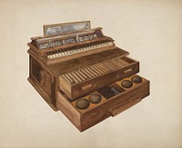 Wooden Cash Register (ca.1942) by Wilbur M Rice.  