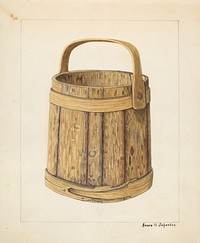 Wooden Sugar Bucket (ca.1938) by Annie B. Johnston. 