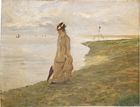 Woman by the Seaside (19th century) by French 19th Century.  