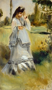 Pierre-Auguste Renoir's Woman in a Park (1866) painting in high resolution 