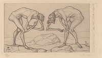 Paul Klee's Zwei M&auml;nner, einander in h&ouml;herer Stellung vermutend, begegnen sich (Two Men Meet, Each Believing the Other to Be of Higher Rank) (1903) 
