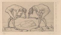 Paul Klee's Zwei Männer, einander in höherer Stellung vermutend, begegnen sich (Two Men Meet, Each Believing the Other to Be of Higher Rank) (1903) 