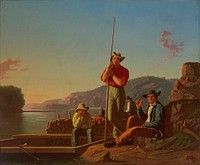 The Wood-Boat (1850) painitng in high resolution by George Caleb Bingham. 