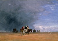 Crossing the Sands (1848) painting in high resolution by David Cox. 