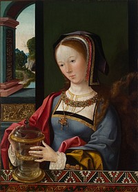 Mary Magdalene (1519) painting in high resolution by Jacob Cornelisz. van Oostsanen, North Netherlandish, c.1472/77–1533 or before.  