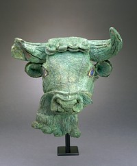 Bearded Bull&rsquo;s Head (2600&ndash;2450 BC) sculpture in high resolution by anonymous. 