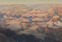 Grand Canyon, from the series “The United States” (1925) print  in high resolution by Yoshida Hiroshi. 