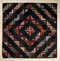 Barn Raising Log Cabin Quilt (c.1900) textile in high resolution by anonymous. 