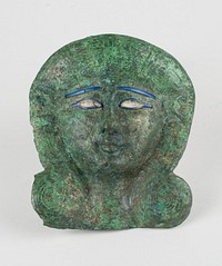 Plaque with Hathor Head (664–30 BC) sculpture in high resolution by anonymous. 