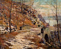 Road Down the Palisades (c.1911) painting in high resolution by Ernest Lawson. 