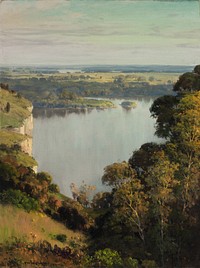 The River’s Golden Dream (1911–12) painting in high resolution by Frederick Oakes Sylvester. 