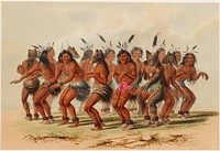 The Bear Dance (1844) painting in high resolution by George Catlin.  