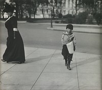 Boy with Newspaper, Washington D.C. (1912) photography in high resolution by Lewis W. Hine. 