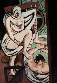 The Bath (1930) painting in high resolution by Max Beckmann. 