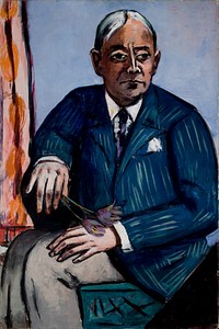 Portrait of Ludwig Berger (1945) painting in high resolution by Max Beckmann. 